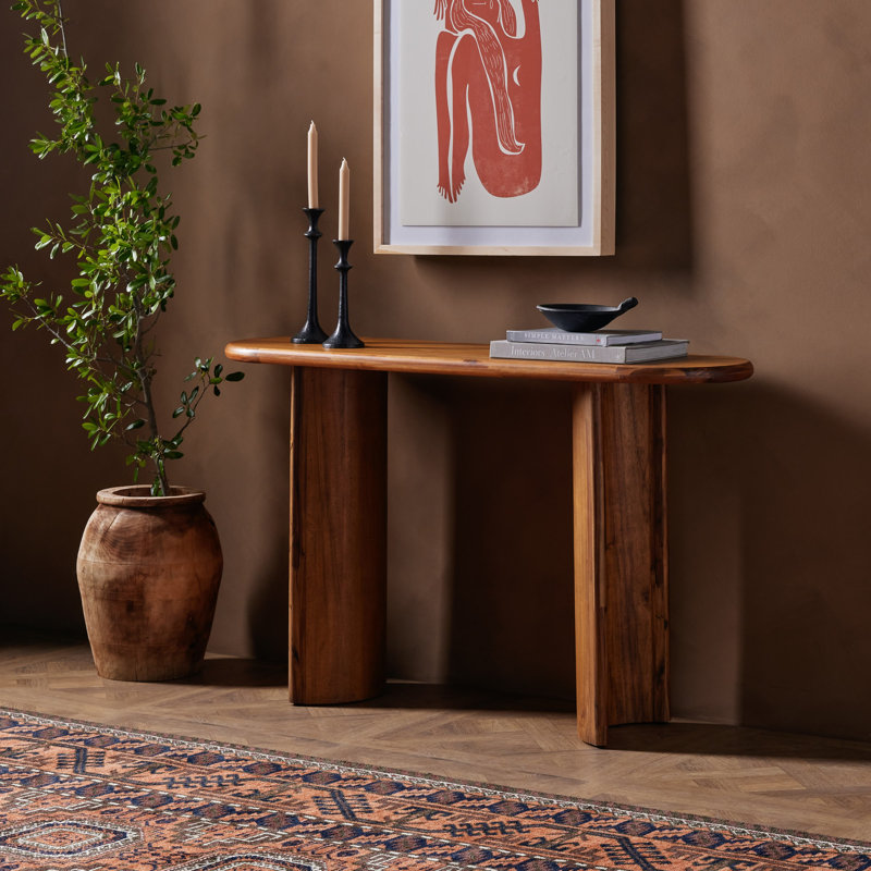 Paden 51'' W Solid Wood Console Table, Aged Black