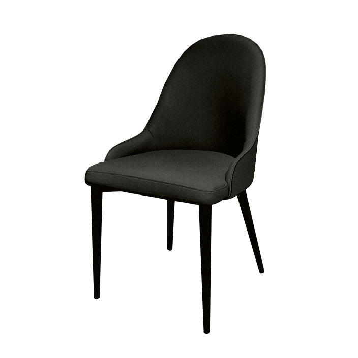 Algol 46cm H Upholstered Side Chair, Matte Black, Black