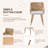 Rattan Dining Chairs,farmhouse Upholstered Boucle Kitchen Chair With Armrest,pe Rattan Dining Room Chairs, Mesh Back Cane Chairs With Metal Legs,brown-658631590