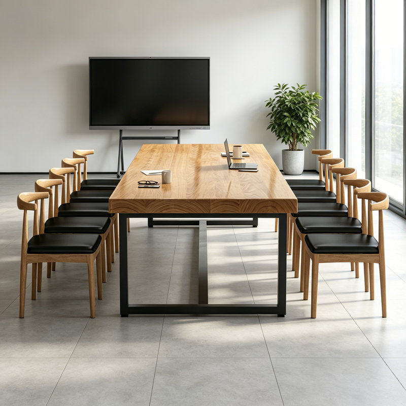 Tables de conférence rectangulaires en bois massif de pin, 29.5" H x 118.11" L x 47.2" W