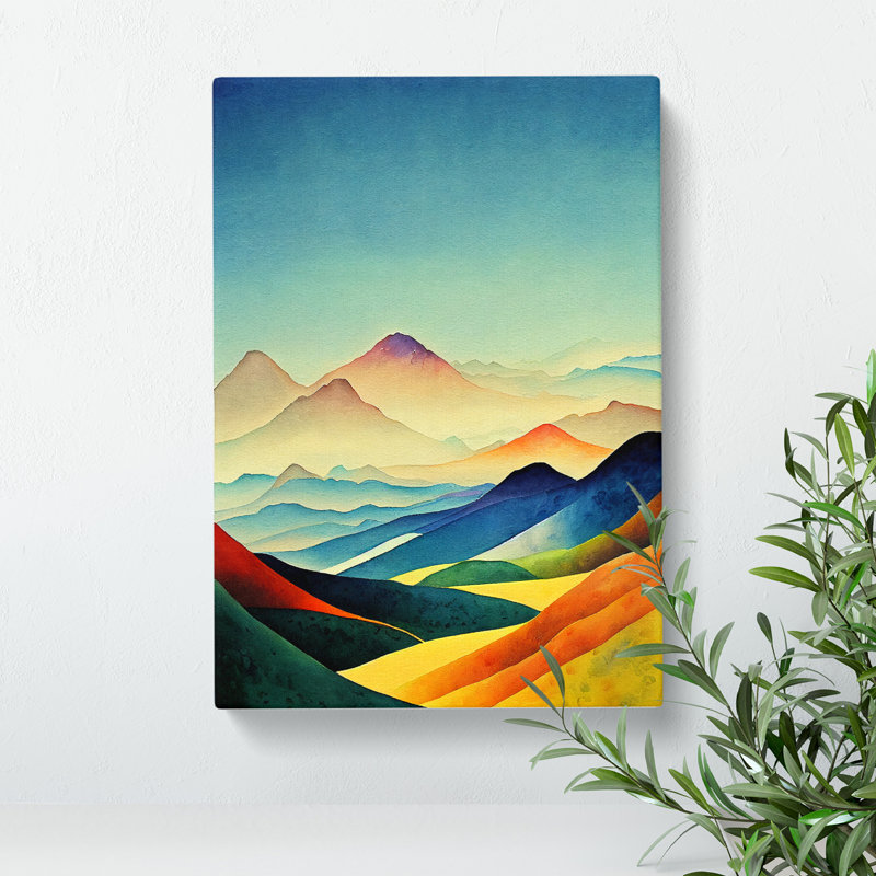 XC1022-1610X Colourful Mountain Landscape No.1 - Wrapped Canvas Print, 60cm H x 40cm W x 3cm D