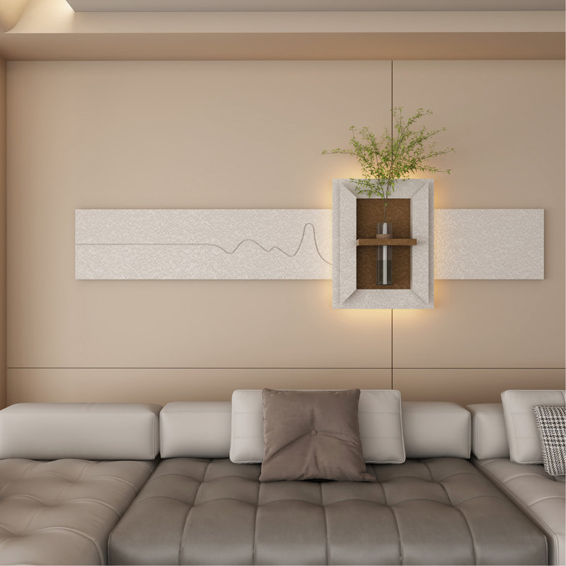 3D Art Sculpture Wall Decor With Adjustable 3 - Color Led, , Simulated Plants, And Remote Control For Bedroom. , 47.22 In Wide Led Glass Vase, Powered Hydroponics Living Room. Coffee 6.18 Lb