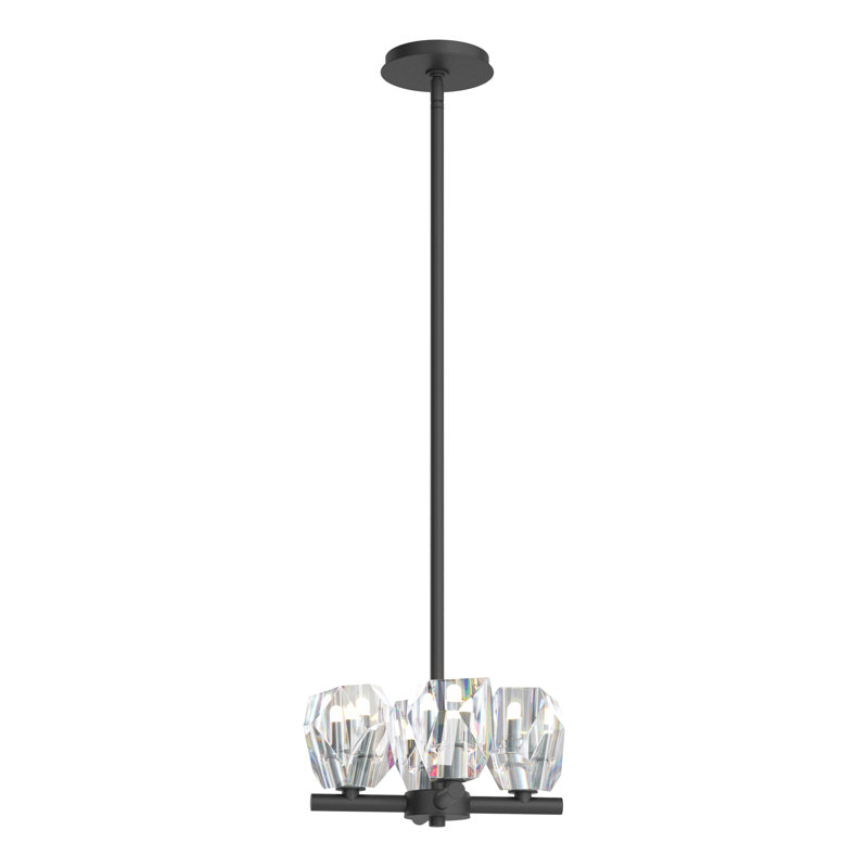 Gatsby 4 - Light Shaded Classic/Traditional Chandelier with Crystal Accents, Black
