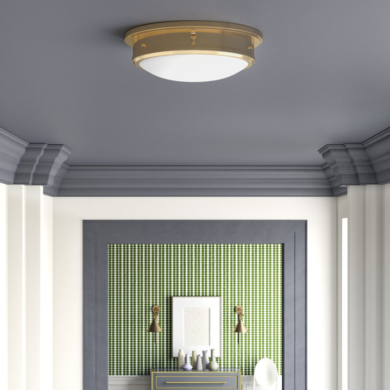 Ralph Lauren Marine Porthole Flush Mount, Natural Brass, 5"H x 12.5"W x 12.5"D