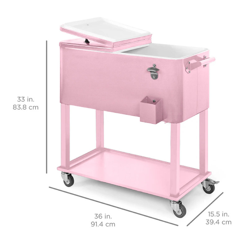 Chariot portatif pour glacière, Rose