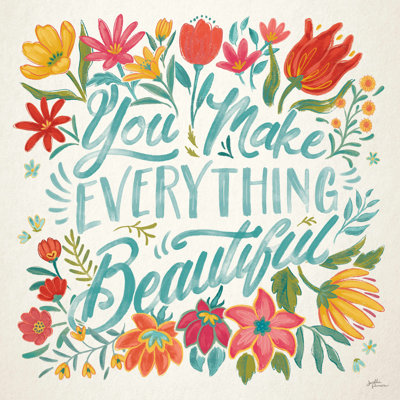 Happy Thoughts V Bright by Janelle Penner - Wrapped Canvas Painting