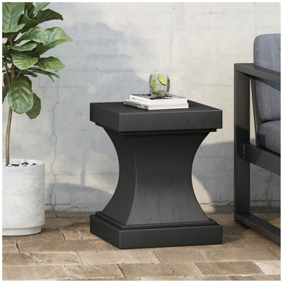 Table d'appoint Athena en béton léger, design contemporain pour une utilisation intérieure et extérieure, aucun assemblage requis.