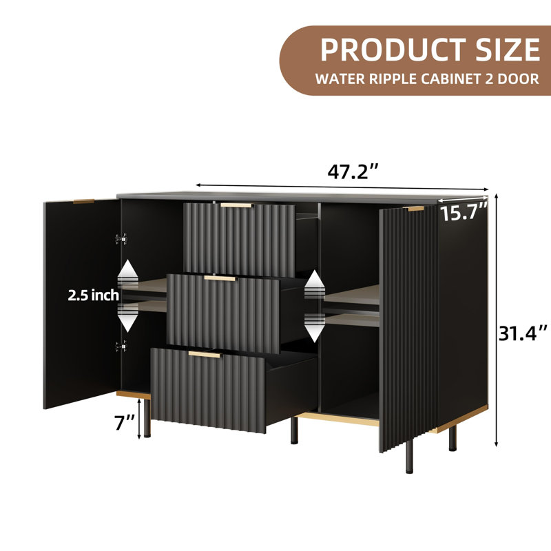 Cabinet 47.2'' Sideboard, Black