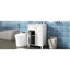 Meuble-lavabo 24 po - élégant et l 24,2 po x P 18,5 po x H 34 po Évier en céramique avec trou de trop-plein. Cadre en bois massif, portes. Poignées dorées. Porte à fermeture en douceur. Vaste espace de rangement. Armoire moderne de style compact.-1868468542