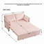 Canapé convertible peu encombrant, velours côtelé rose, style moderne pour une vie compacte