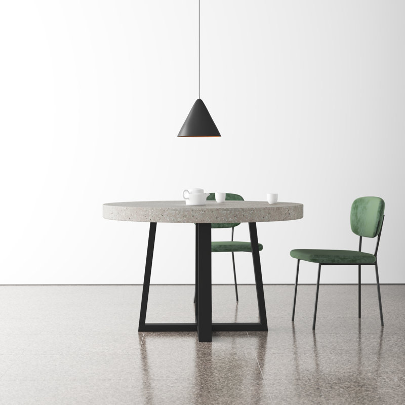 Sherril 47" Concrete Dining Table, Light Gray