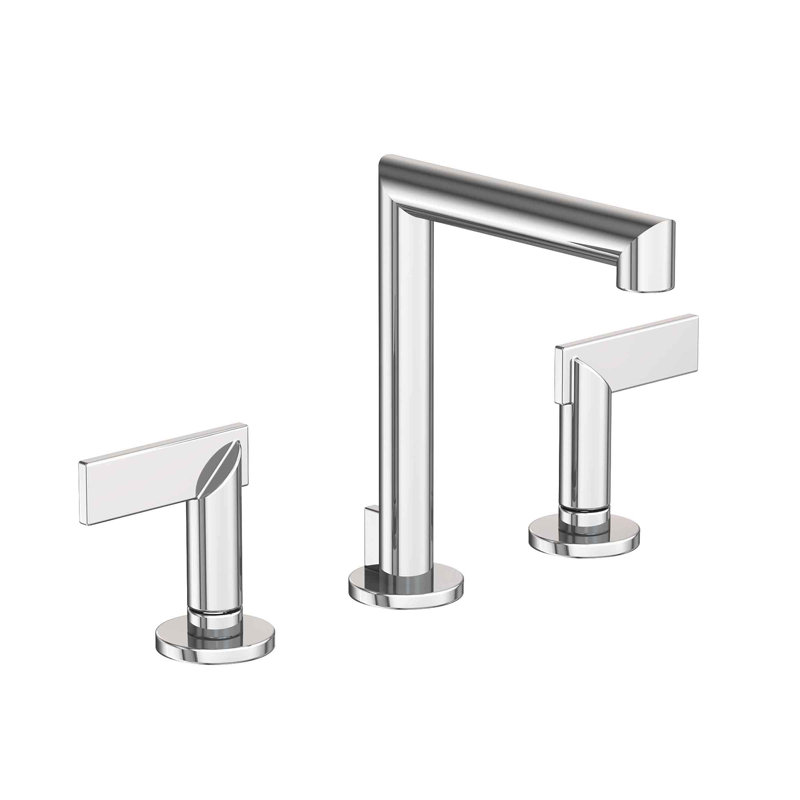Keaton Widespread Bathroom Faucet with Drain Assembly, Polished Chrome