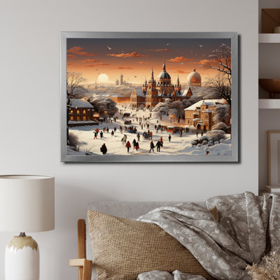 Winter Carnival Village, reproduction d'art sur toile