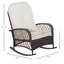 Chaise berçante d'extérieur en osier avec siège large Outsunny