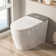 Smart One-piece Toilet With Built-in Bidet For Bathrooms, Modern Elongated Design With Warm Water, Dual Auto Flush, Foot Sensor Operation, Heated Bidet Seat, Led Display