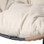 Chaise avec support - esthétique intemporelle, coussin beige, structure en fer, idéal pour l'extérieur, support de 79,51 po de hauteur, petits jardins