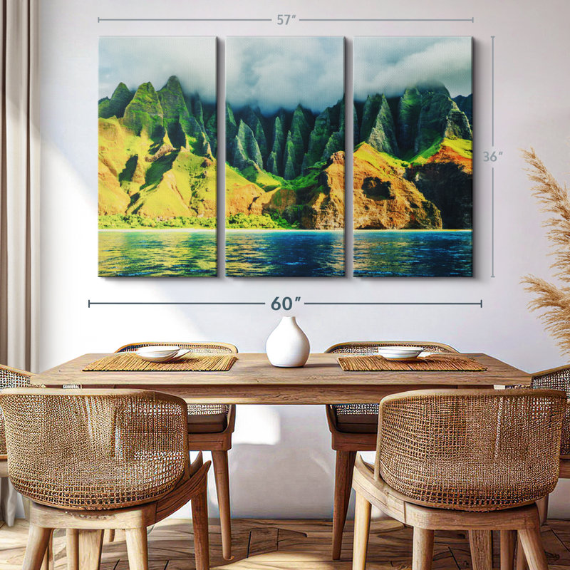 «Na Pali Coast», 3 pièces, H 36 po x l 57 po