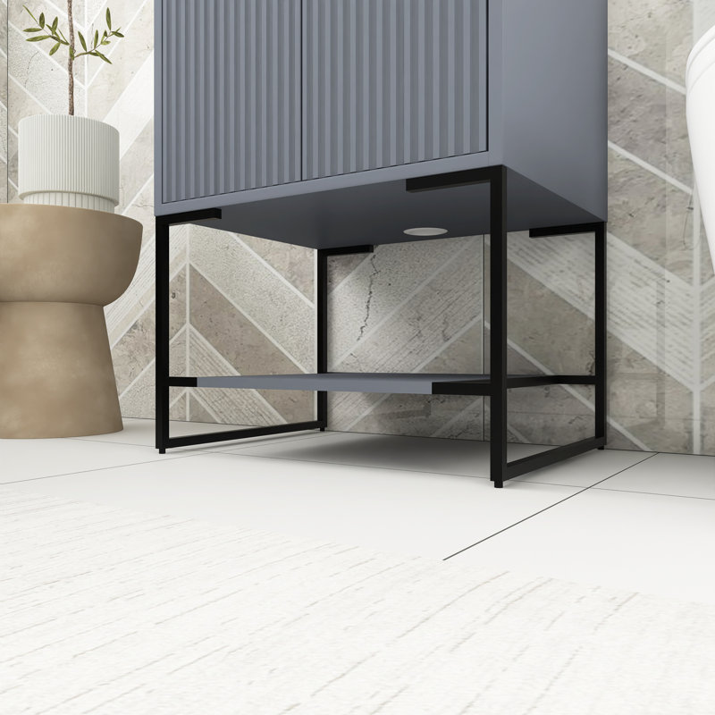 Ensemble de meuble-lavabo simple 24 po Zlate, Gris roche