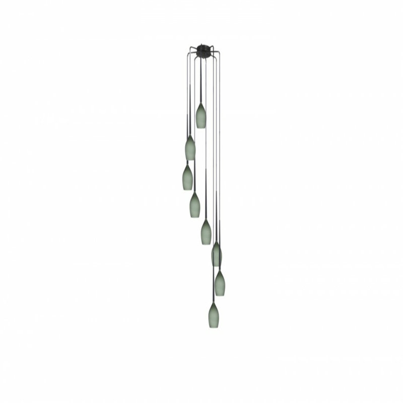Izza 8 - Light Black Cluster Pendant, Olive