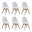 Thomasin Modern  Scandinavian Minimalist Dining Chairs with Faux Leather Cushions and Solid Wood Legs - Side Chair for Dining Room Kitchen Office-260027888-188020925