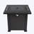 Steel Outdoor Fire Pit Table, Square Propane Fire Pits With Lid & Rocks