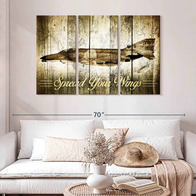 Mehar Grunge Fighter Jet, 32" H x 50" W