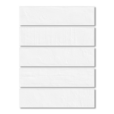 Encore White 3-in. x 12-in. Subway Herringbone Textured Matte Ceramic Wall Tile