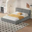 Grand lit plateforme tapissier avec tissu en velours-247032365