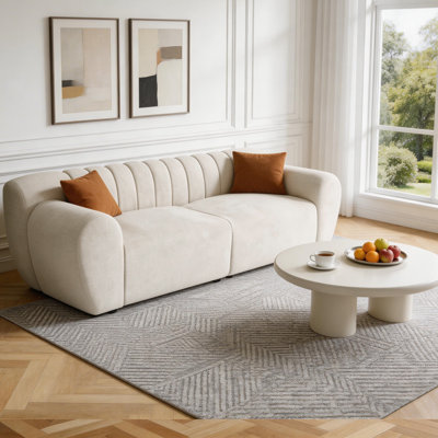 Glamour Contemporary Vertical Channel Tufted Sofa