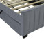 Lit plateforme tapissier simple en velours avec lit gigogne simple, gris-106492949-112511388
