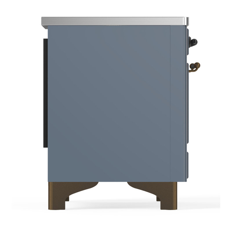 Majestic III Series 40 Inch Induction Range with 6 Induction Elements in Stainless Steel (Brass Trim), Blue Gray, Burnished