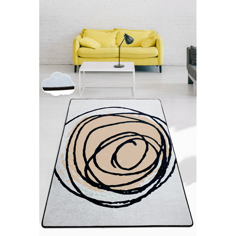 Premium Hall Carpet (31.5 x 78.7 Inches), Antibacterial Non-Slip Design, 100% Polyester, 0.2 in Pile Height | Machine Washable, Felt Dot Underside, 700 g/m², Elegant Beige, Black & Grey Color | Perfect for Home Décor