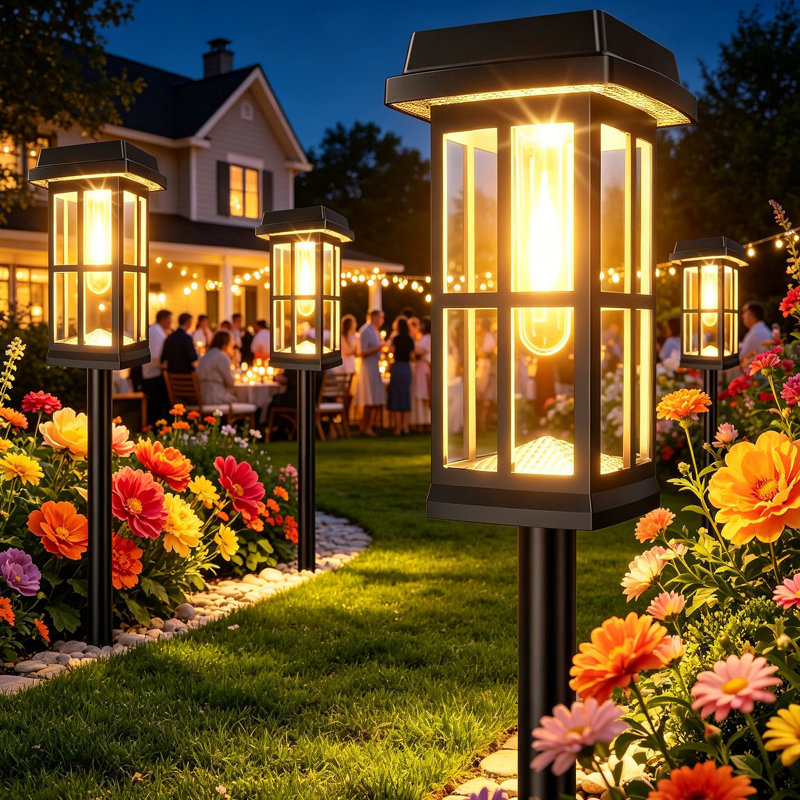 8 Pack Solar Pathway Lights Outdoor, Solar Powered Landscape Path Light , Brighter Up To 15 Hrs Waterproof Outdoor Solar Light For Yard Garden Walkway Driveway Sidewalk