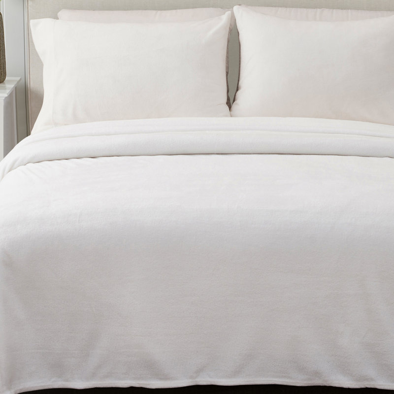 Ensembles de draps en velours ultra doux, Double, Blanc hivernal