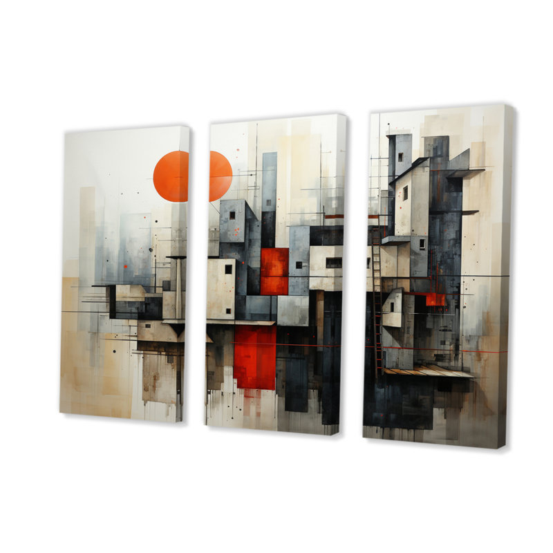 Abstract Architectures II - ensemble de reproductions de toiles abstraites, H 40 po x l 60 po x P 1 po