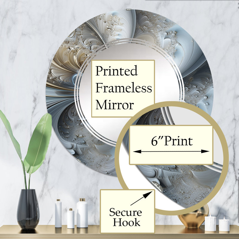 Monimus - Miroir mural moderne rond, 32 po x 32 po