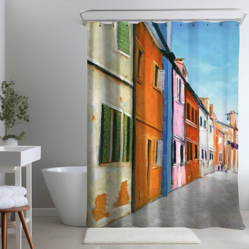 Shower Curtain CI263 – Polyester Shower Curtain, Dye Sublimation Print, 71" W × 74" L