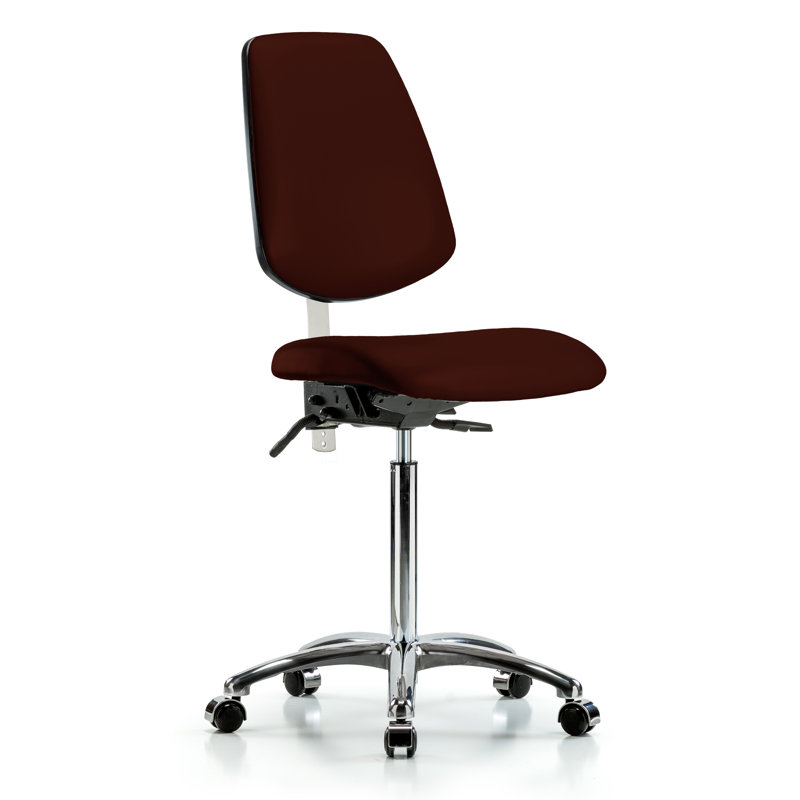 Chaise de travail Isabell, Bourgogne, Roulettes, Non inclus