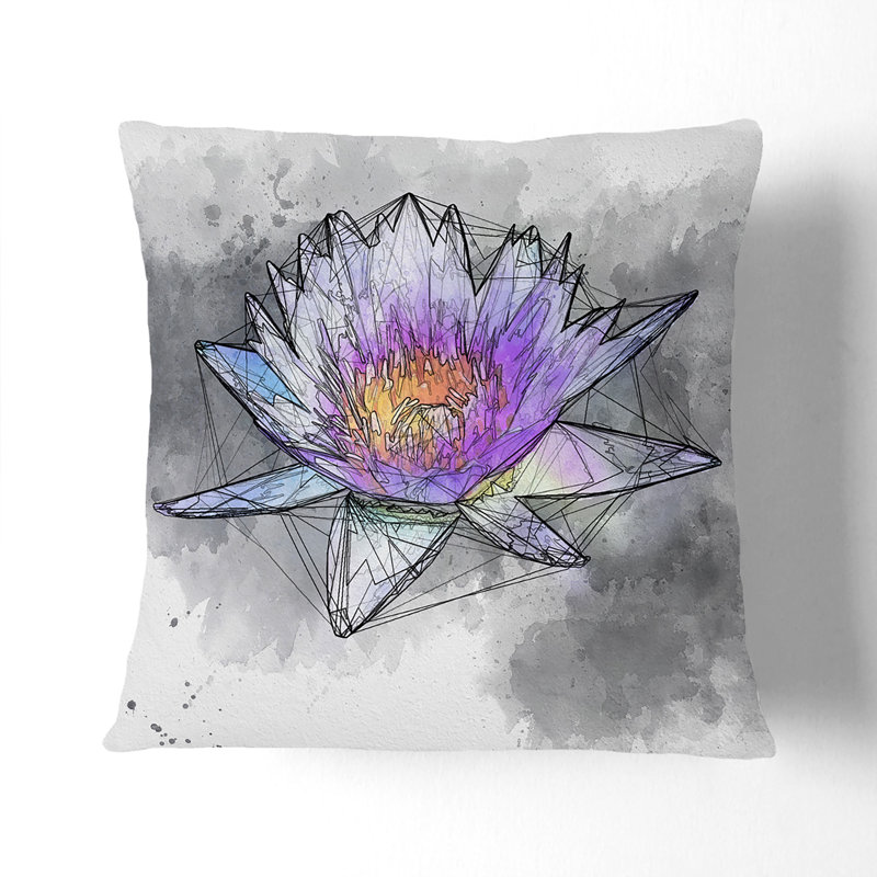 Floral Square Cushion, 40cm H x 40cm W x 15cm D