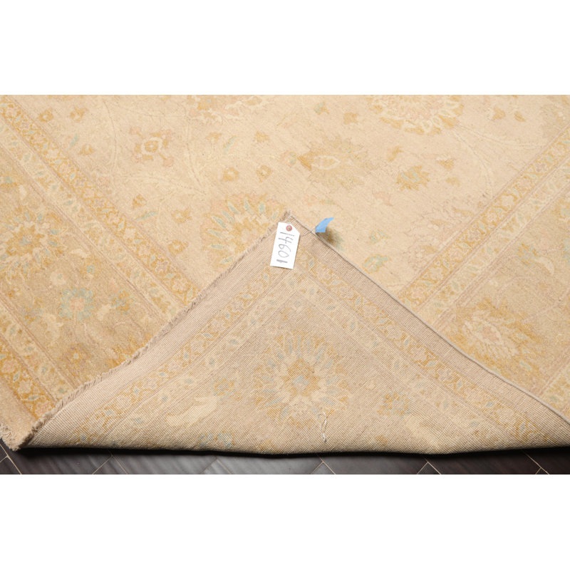 Tapis unique en laine noué à la main 8 pi x 9 pi 9 po Feuke