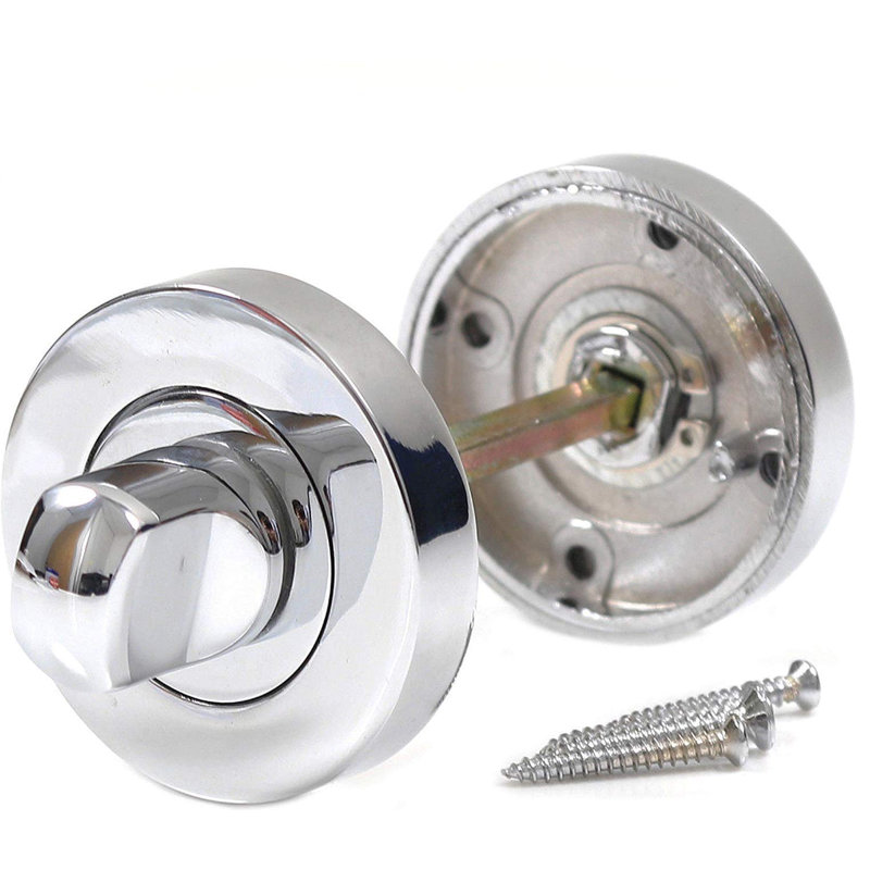  Bathroom Toilet Door Thumb Twist Lock in Duo Chrome Finish