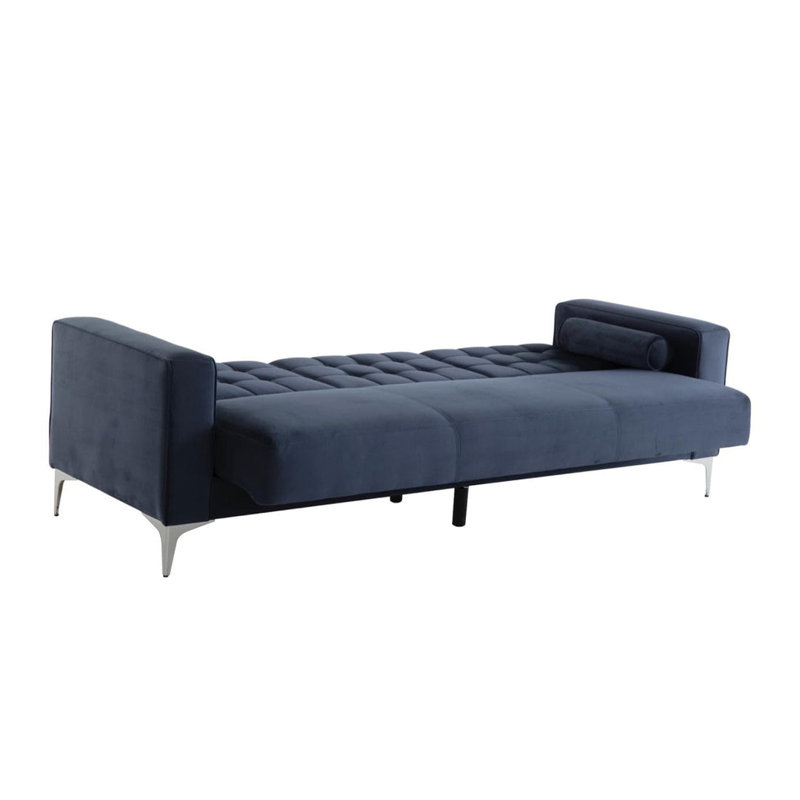 Goldson 88.6'' Upholstered Convertible Sofa, Navy 100% Polyester