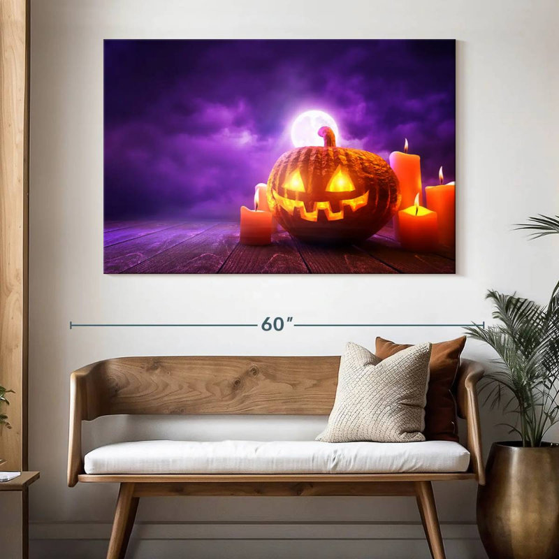 Lelend Glowing Halloween Pumpkin, 34" H x 51" W