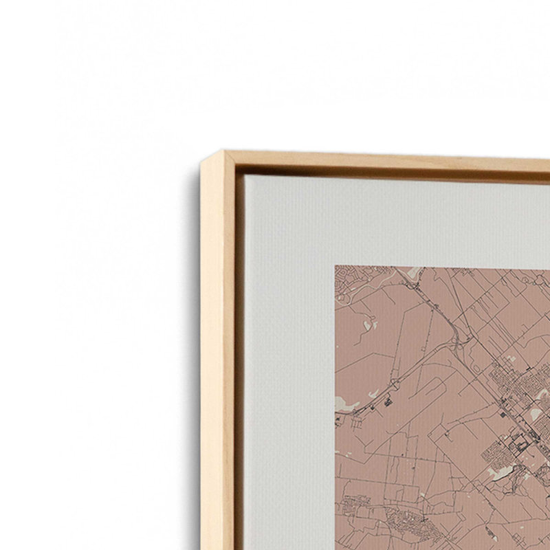 Montreal Street Map Canvas Art Print, 32" x 48", American Maple Floater Frame