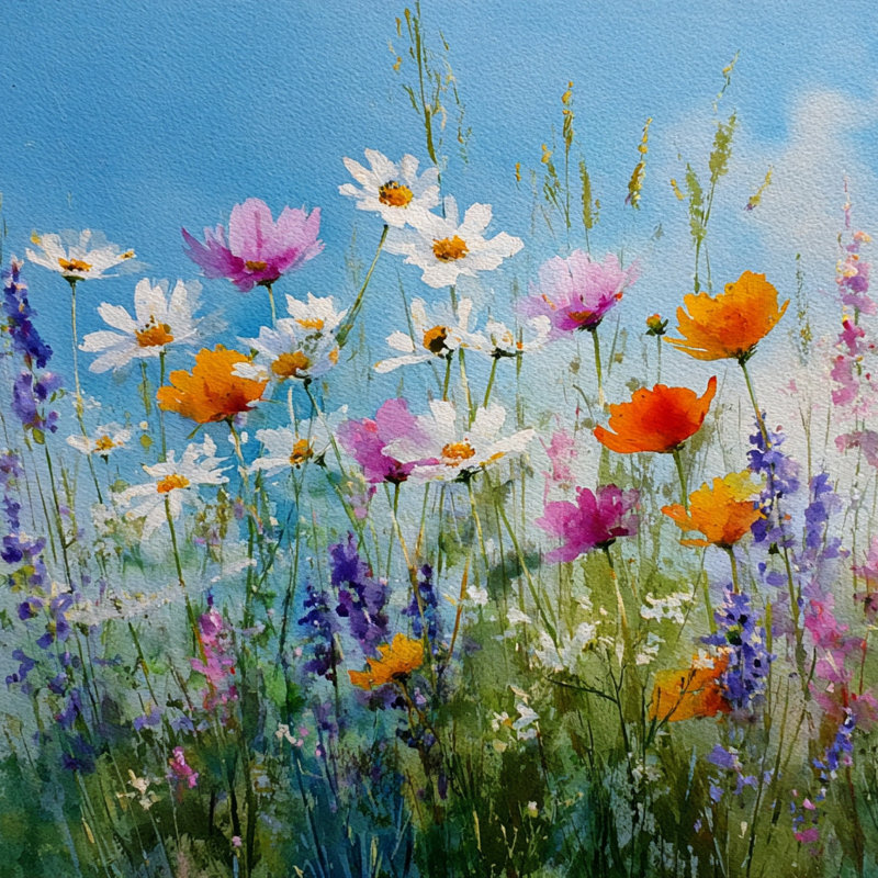 «Sunny Meadow», art mural sur toile, 30"W x 30"H x 1.5"D