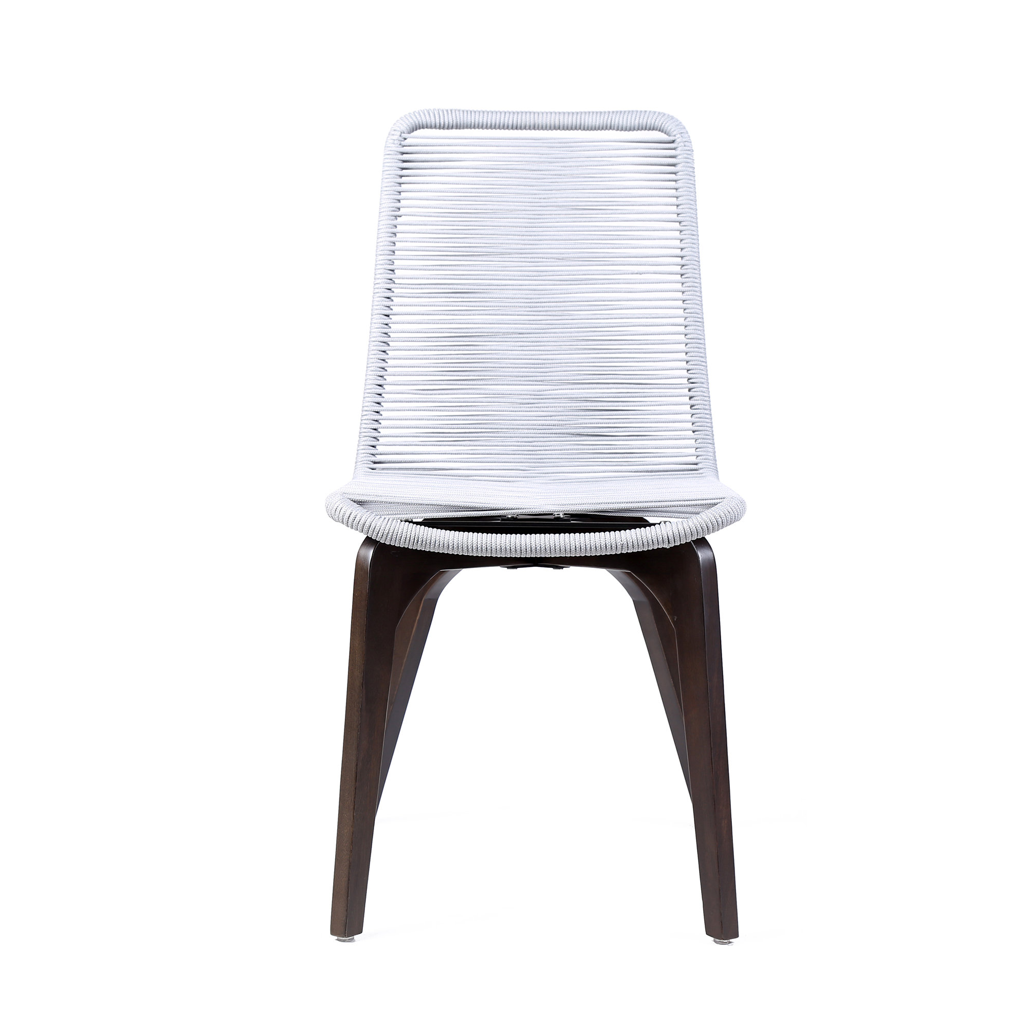 Kitty Wood Premium All-Weather Wicker Outdoor Dining Side Chair, Earth , Silver
