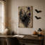 Art mural rétro sur toile araignée noire et Halloween-710215348