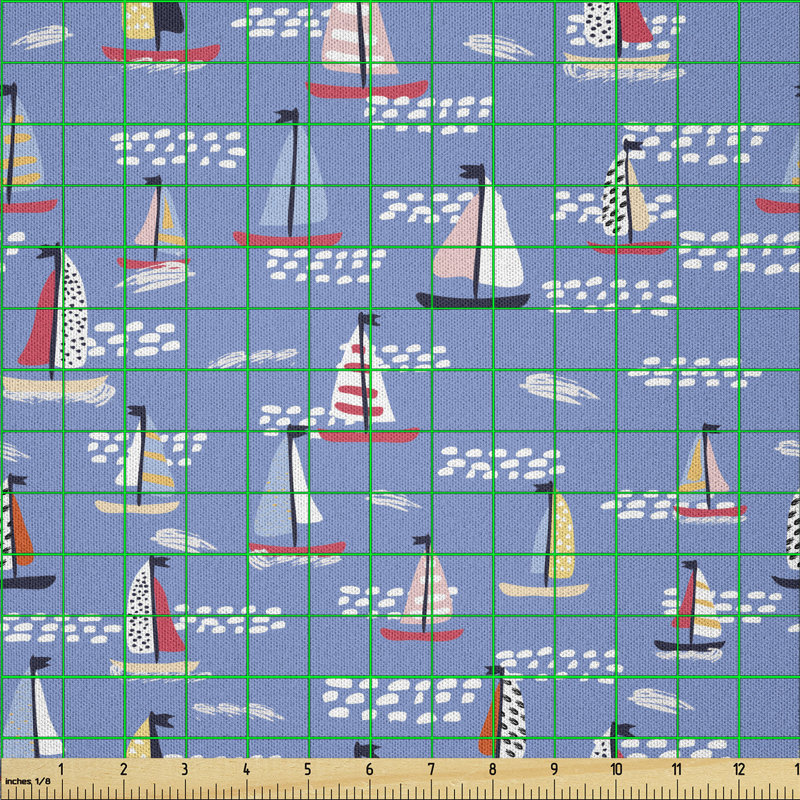 Dashari Sailboats Waves Happy Summers Multi-Purpose Fabric