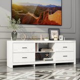 70.8'' W TV Stand With 4-Drawers And 2-Open Shelves
