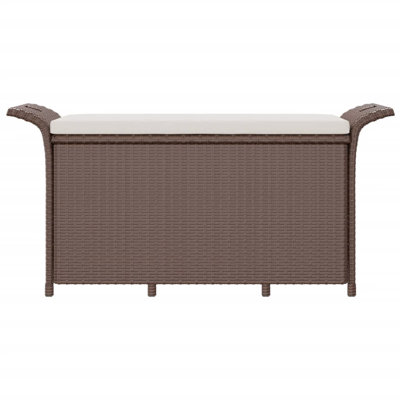 Garden Bench with Cushion Poly Rattan